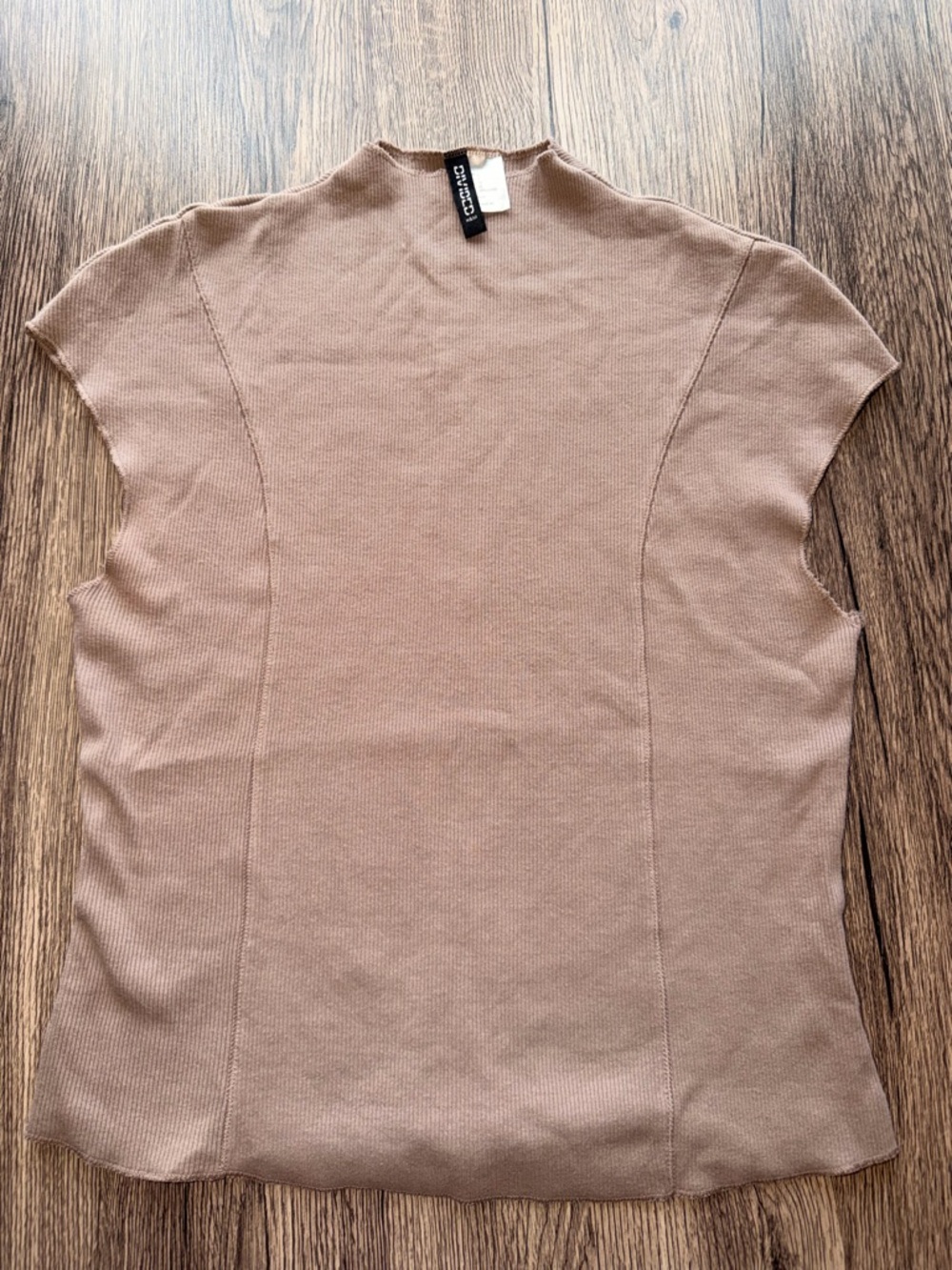 H&M Ribbed Blouse in nude color